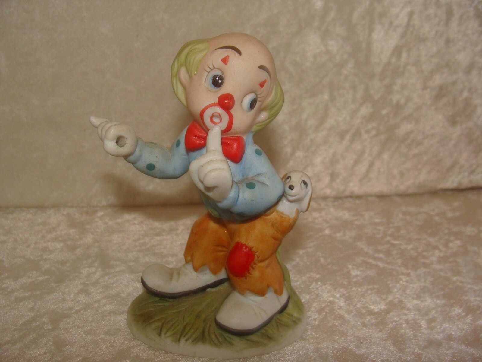 Lefton China Colorful Clown Figurine Hand Painted Vintage 01881 ~ VGC ~3.50”Tall
