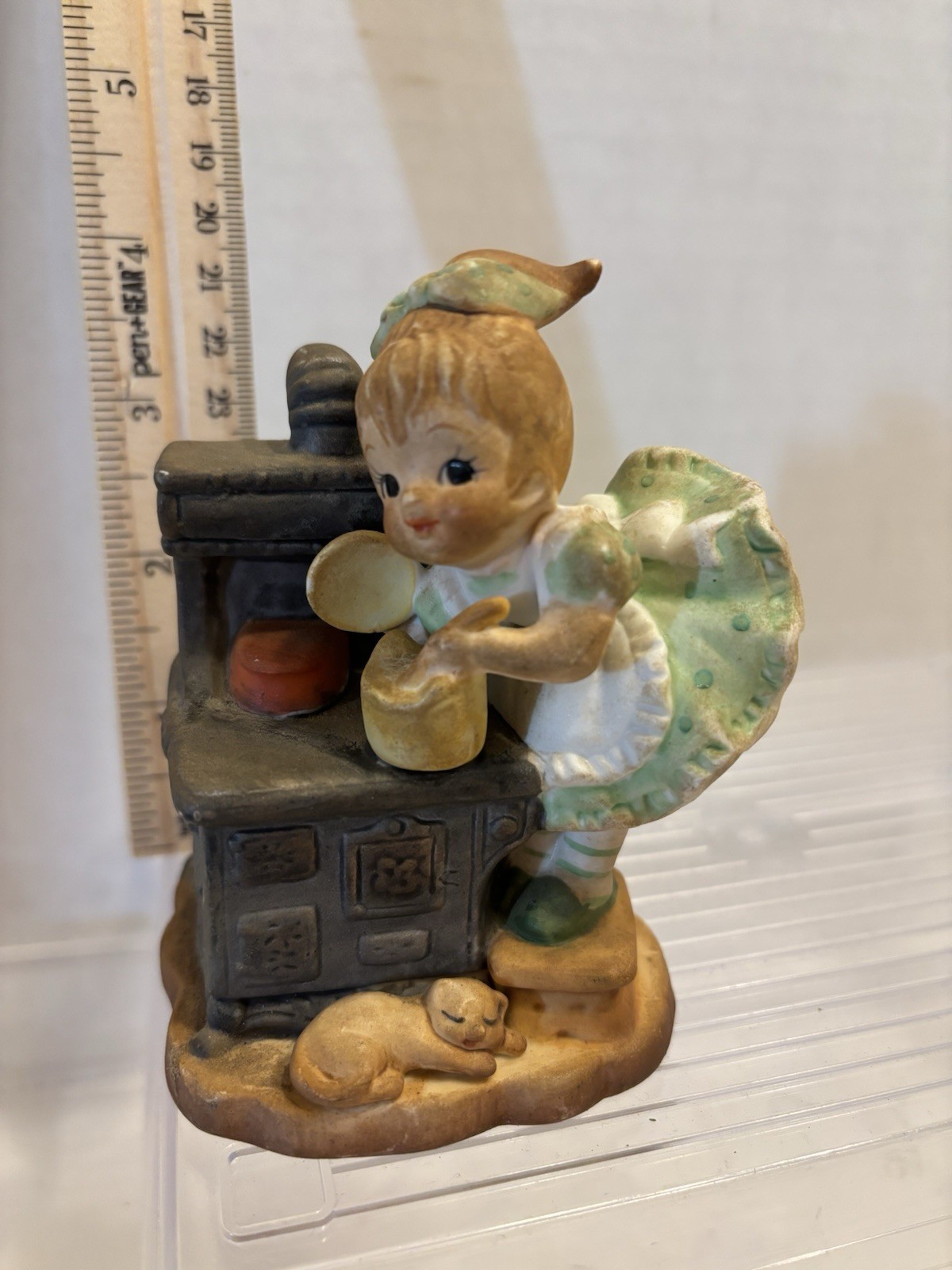 Left on Girl Figurine Cooking On Stove 7136