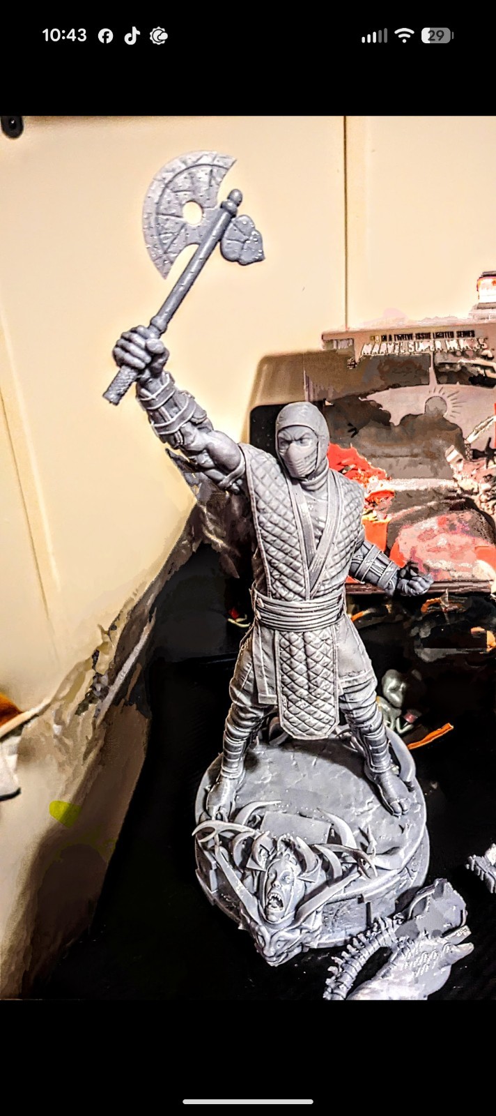 WOW Subzero Fighting! Custom Painted 3d Resin Statue.
