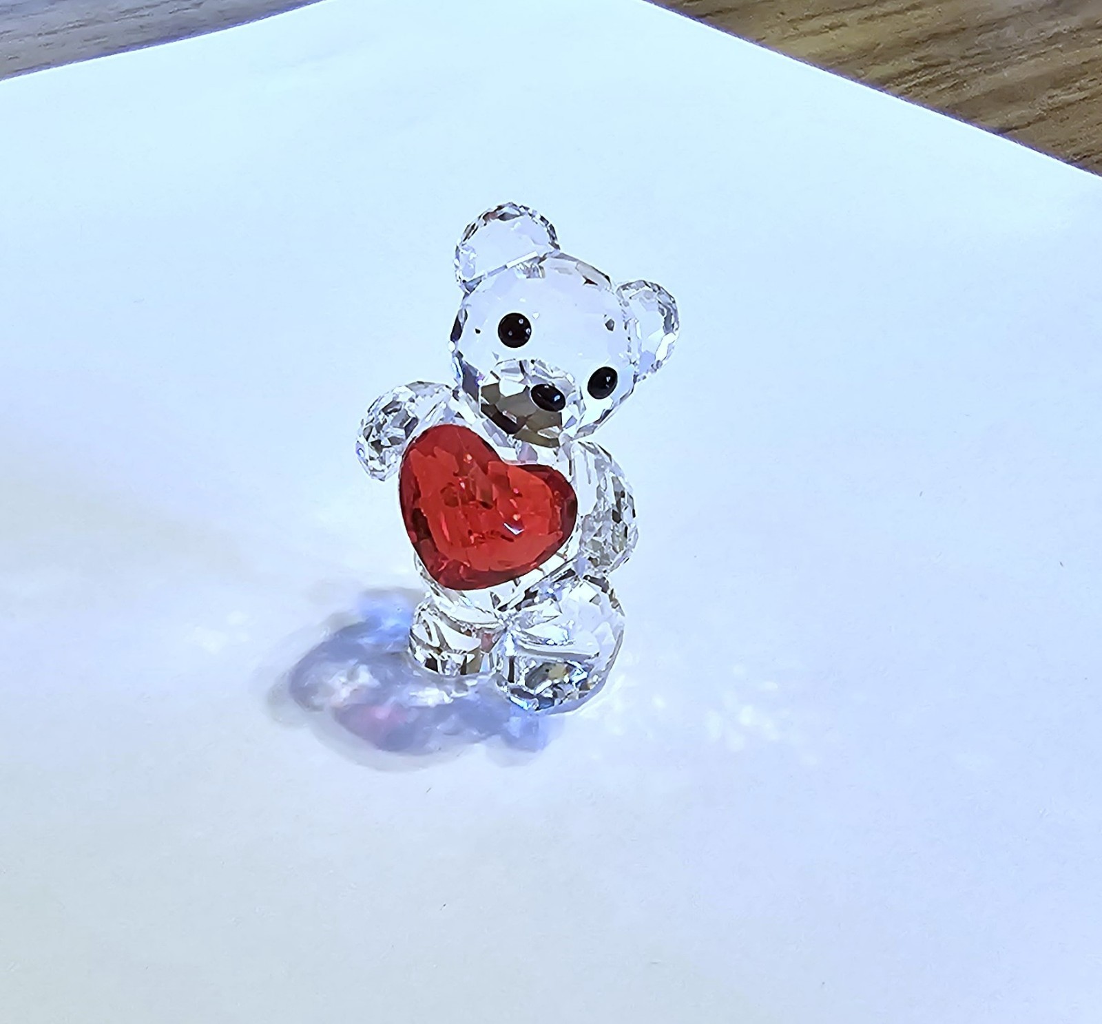 💘 Swarovski Crystal 2009 “A Heart For You” Kris Bear Figurine, w/ Red Heart NIB