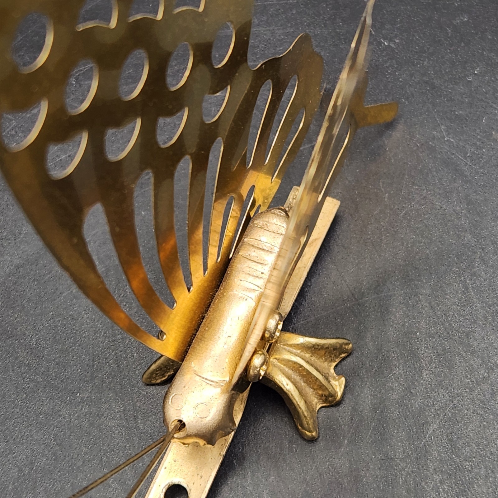 Vintage Ornate Brass Mid Century Free Standing 7.5” Butterfly Sculpture
