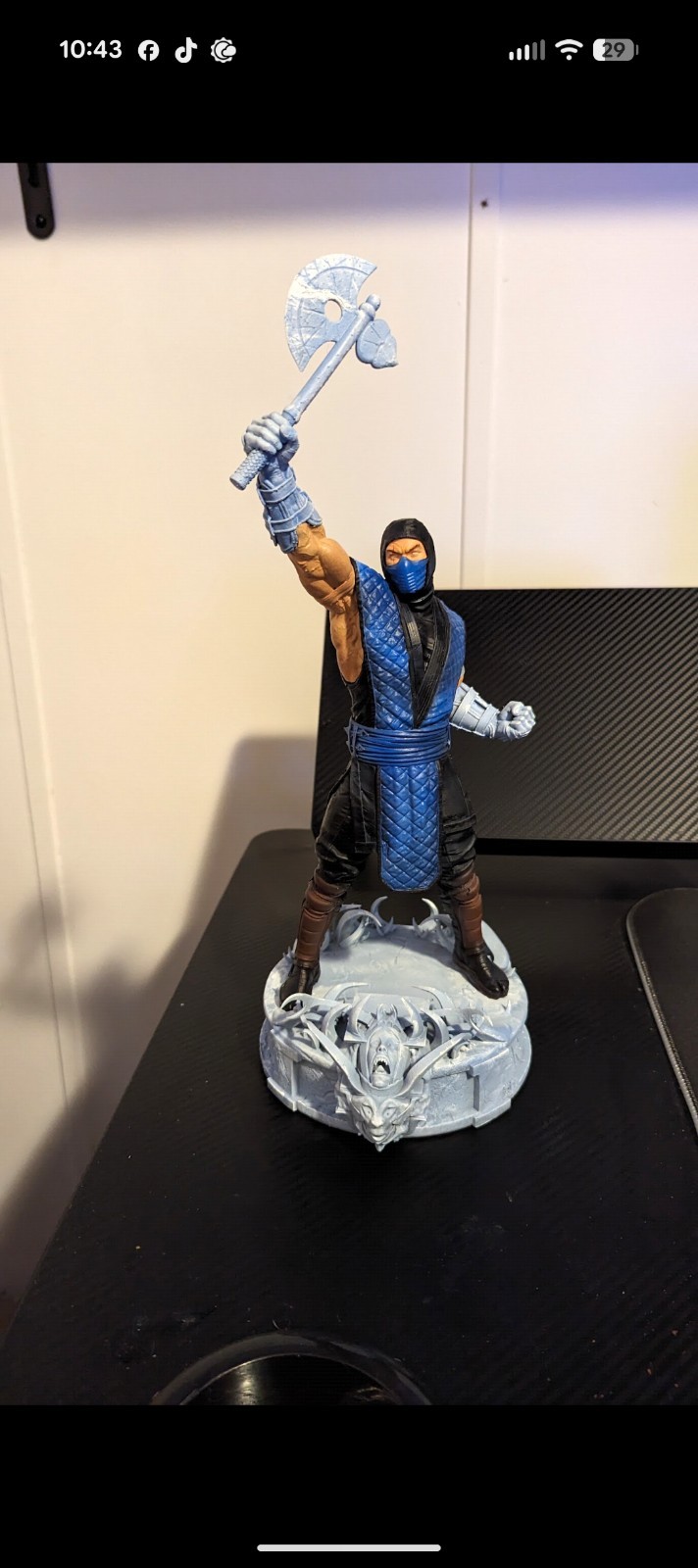 WOW Subzero Fighting! Custom Painted 3d Resin Statue.