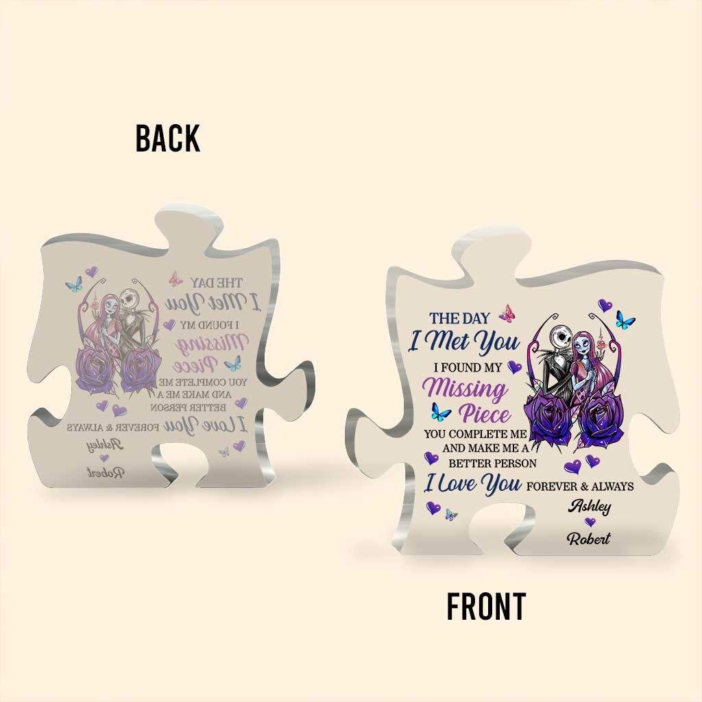 Personalized Jack Sally Nightmares Couple Acrylic Plaque Wooden Block Decor Gift