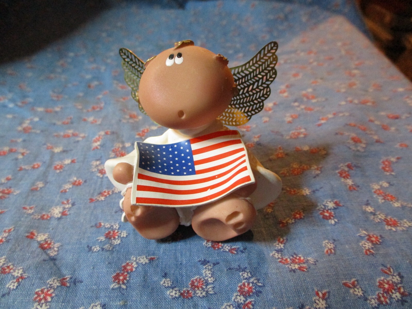 Kirk’s Kritters Russ Berrie Angel Cheeks Angel Holding U S Flag