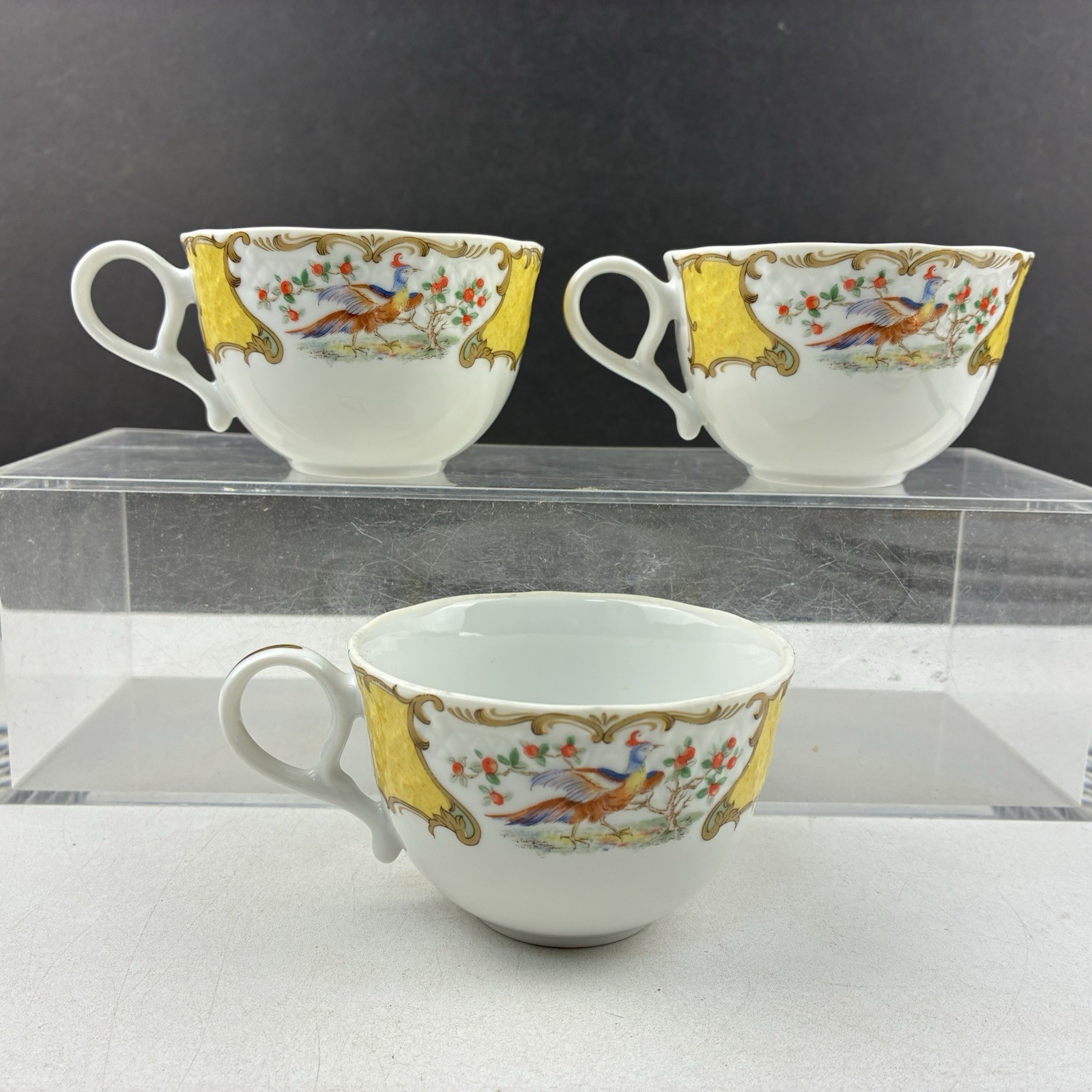 Late 20th Century Decorative Ceramic Cups & Saucers, Preservation Society 7 pcs