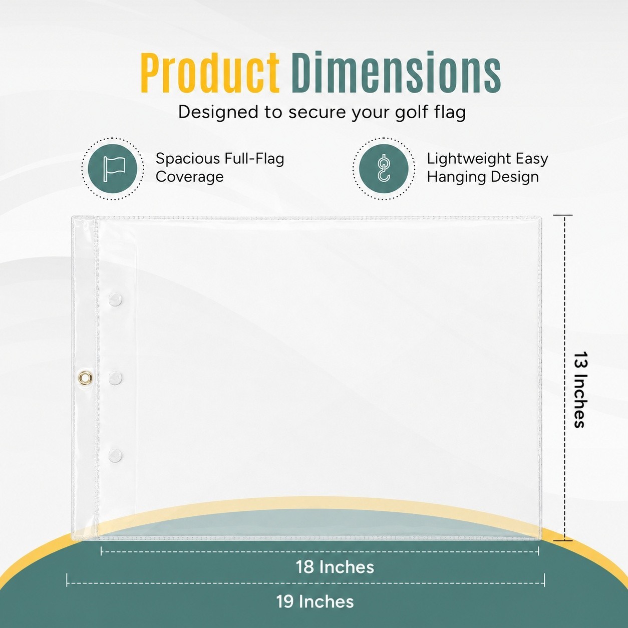 Golf Flag Protector Clear Display Cover 18×13 for Masters & Signed Flags UV Safe