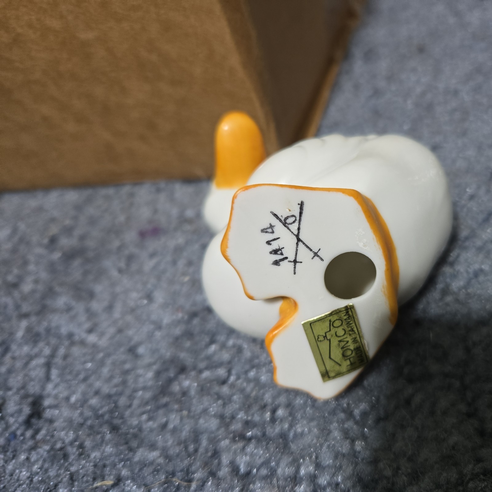 Vintage HOMCO Porcelain DUCK ceramic FIGURINE #1414 WHITE 3-1/4″ Tall FREE SHIP