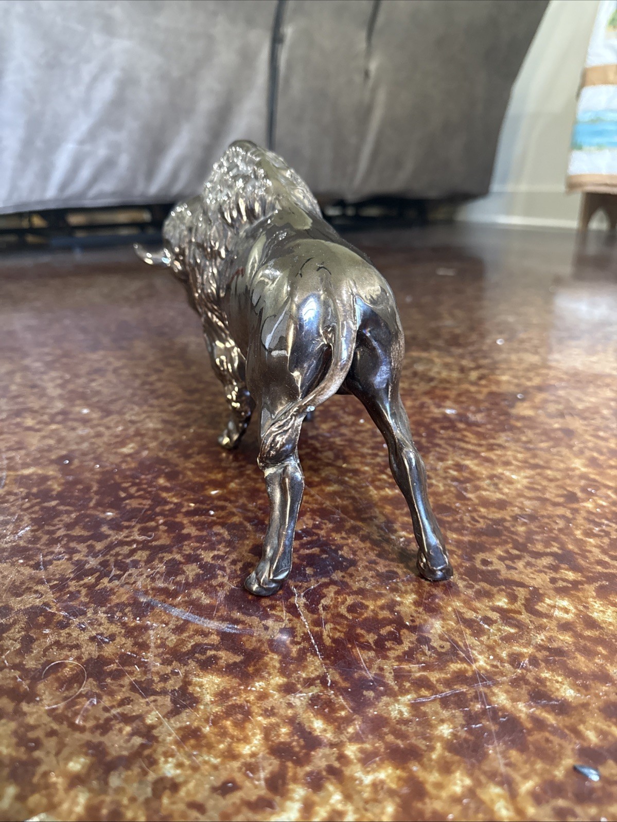 Vintage Ceramic Bison Statue -11″ X 8″ X 4.5″ – 2lb 1oz