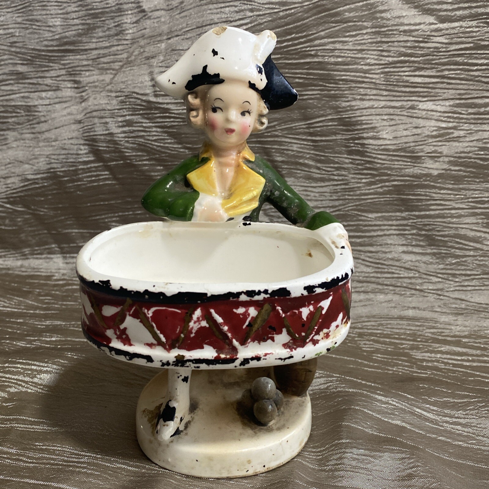 1950s Enesco Imports Japan Colonial Drummer Boy Trinket Dish Stand Vintage