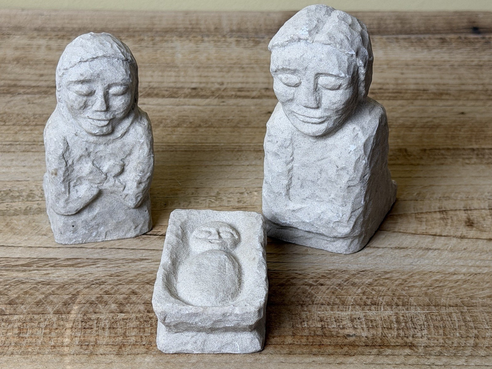 Vintage Kilcullen Kieran Forde Stone Irish CELTIC Nativity Set 12 PIECES