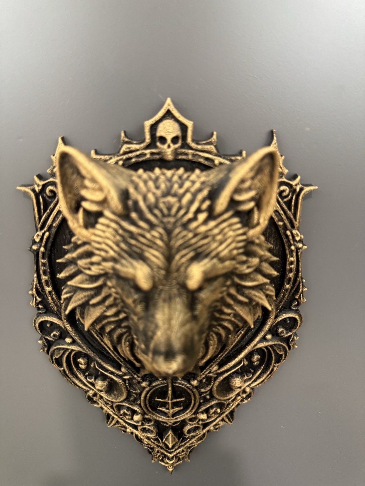Hand Painted Gothic Wolf Wall Plaque Decorative Wolf Head Wall Art Home Decor