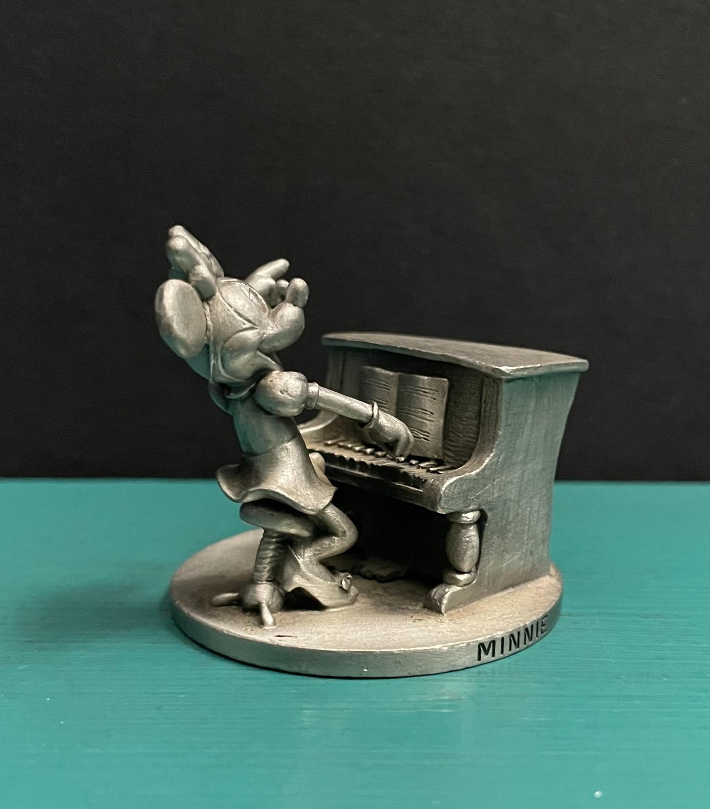 Walt Disney Schmid Pewter RKO Cartoon Minnie Mouse Piano Jazz Band Figurine
