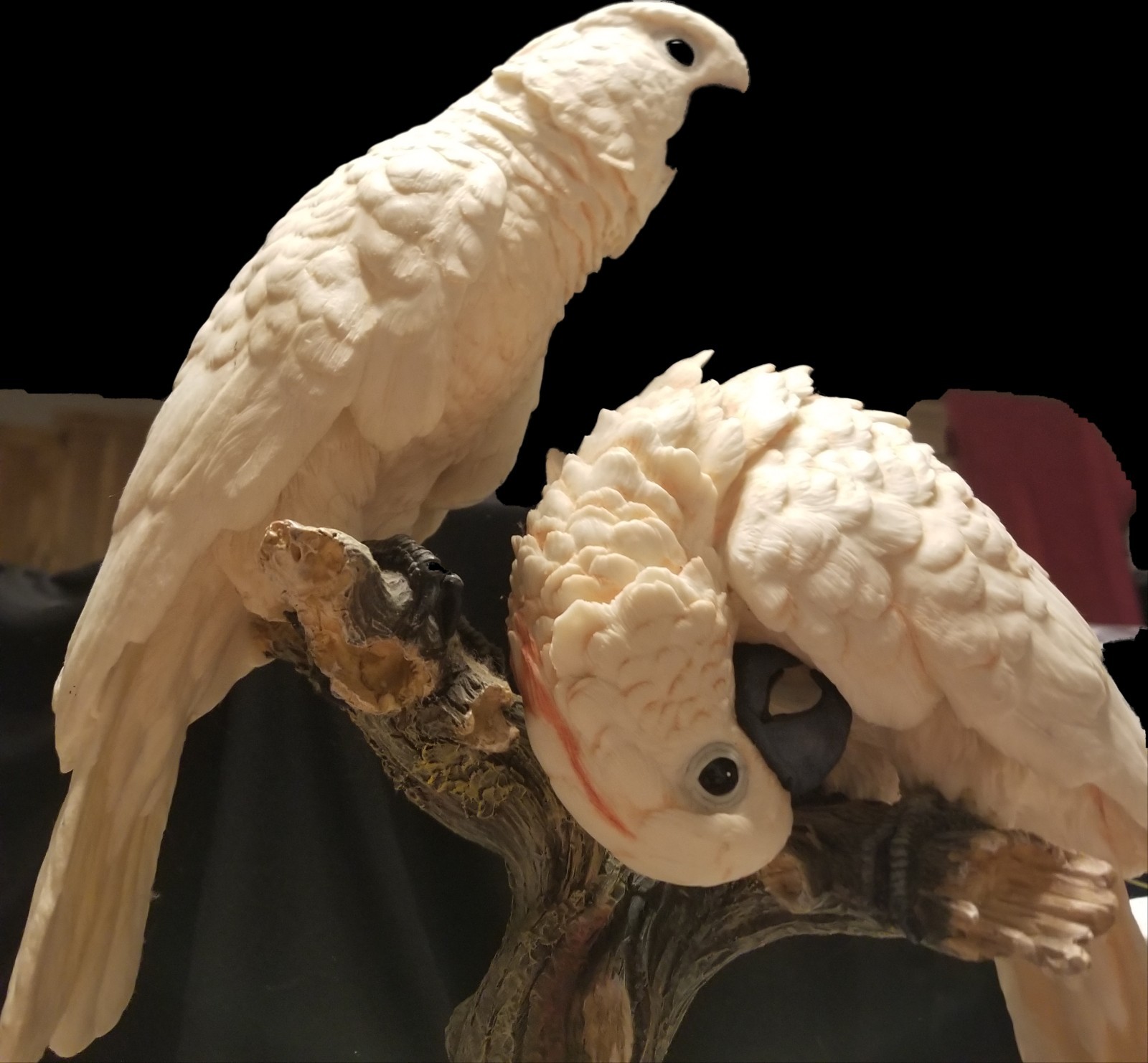 Large Parrots Sculpture, The Gray Rock Collection, 14 Inches Tall
