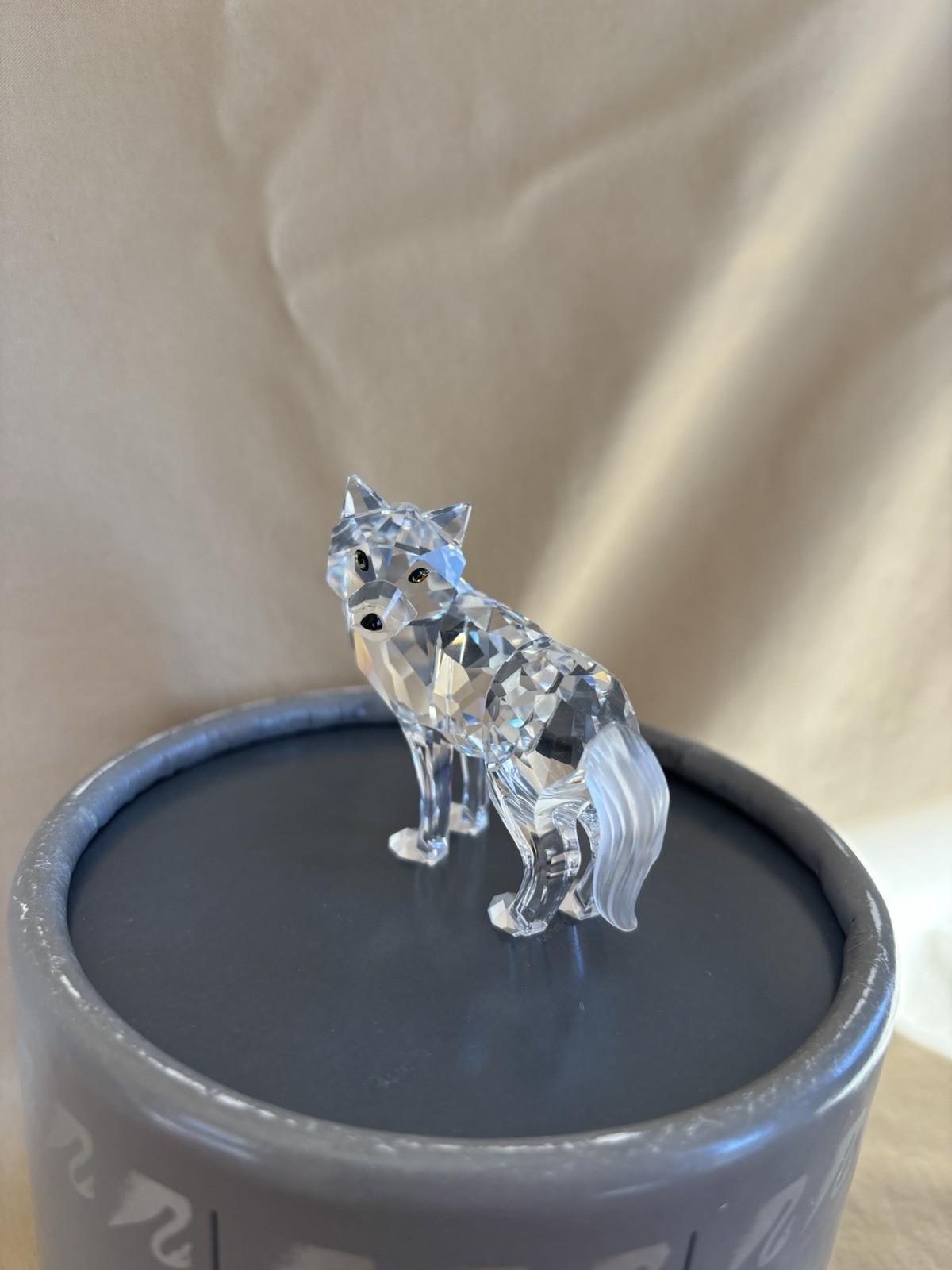 Swarovski Crystal Wolf Retired With Box