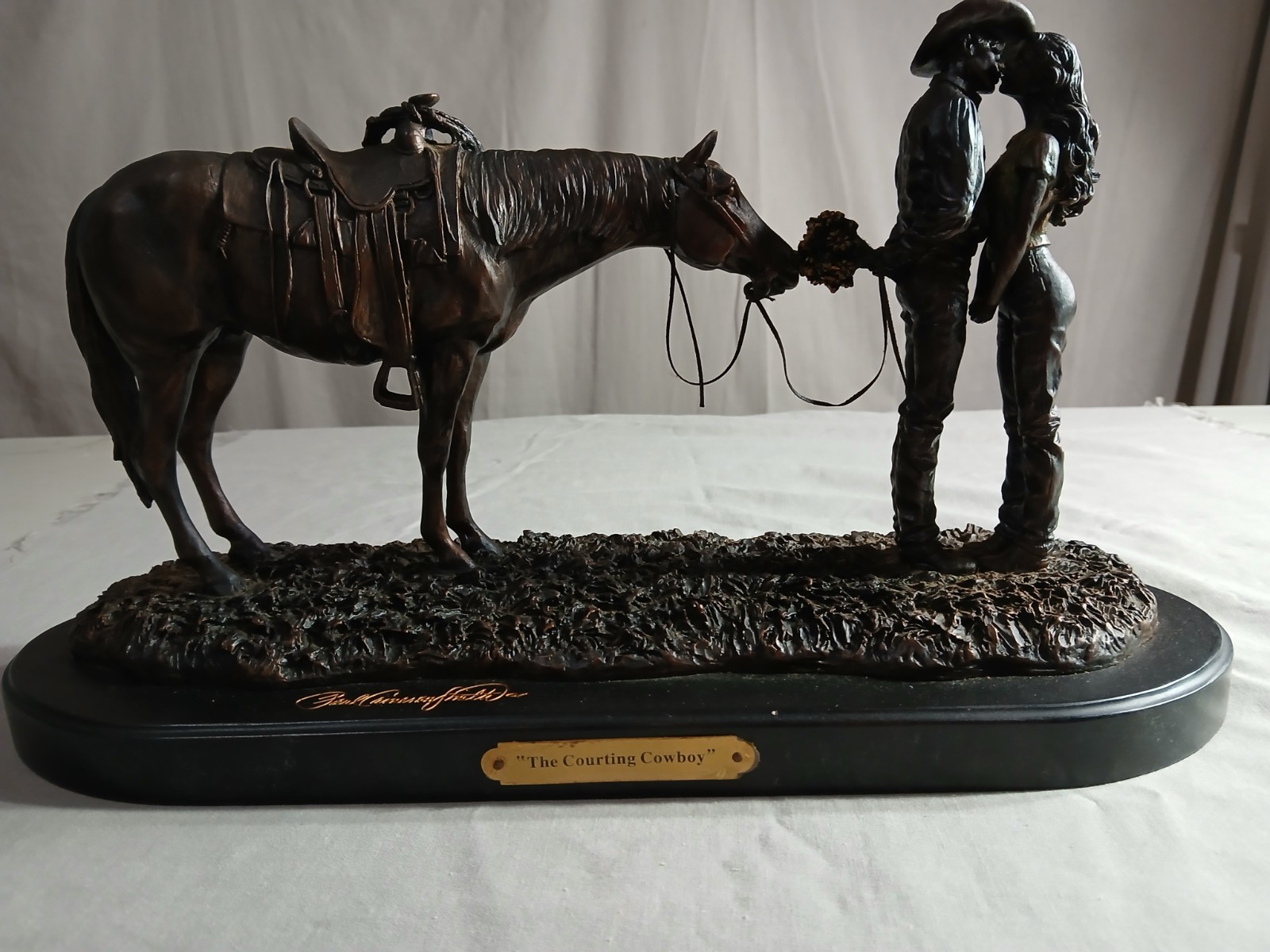 THE COURTING COWBOY Bronze Statue Paul Cameron Smith By Montana Silversmiths