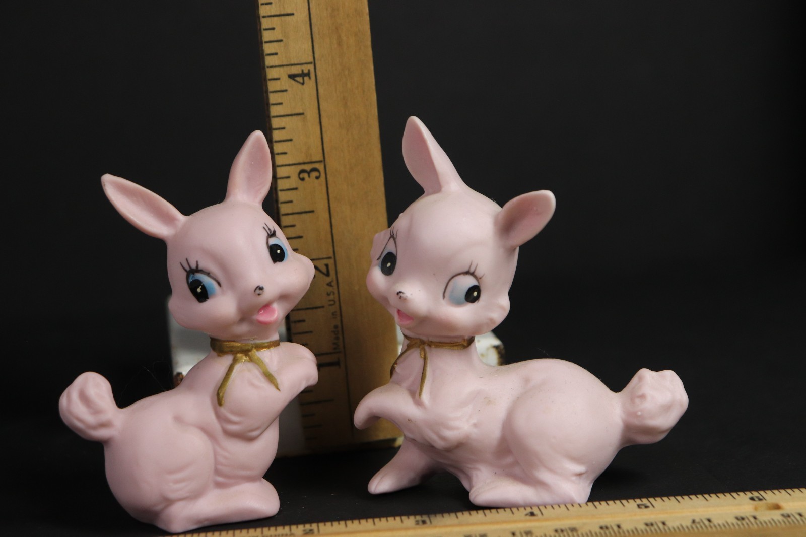 VTG Arnart Pink Deer Fawn Figurines Japan Set of 2 Ceramic