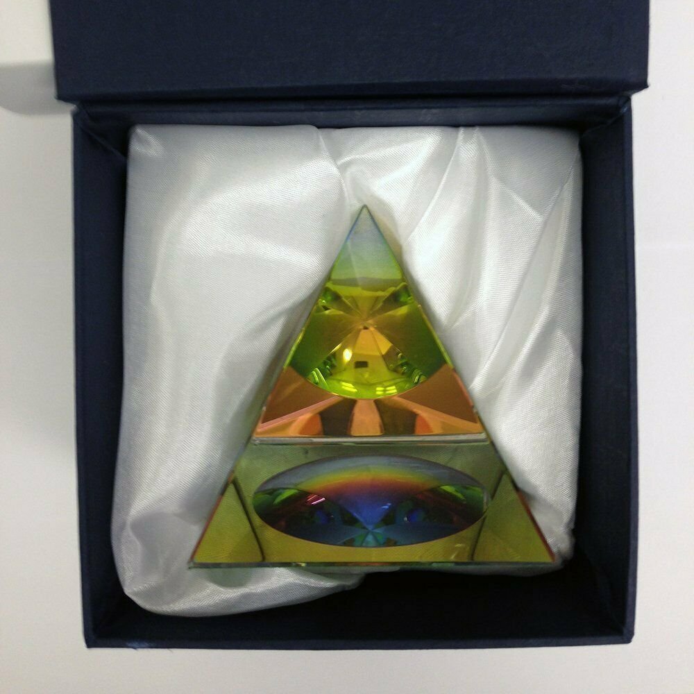 Crystal Iridescent Pyramid – Rainbow Colors 4.5″ with Gift Box