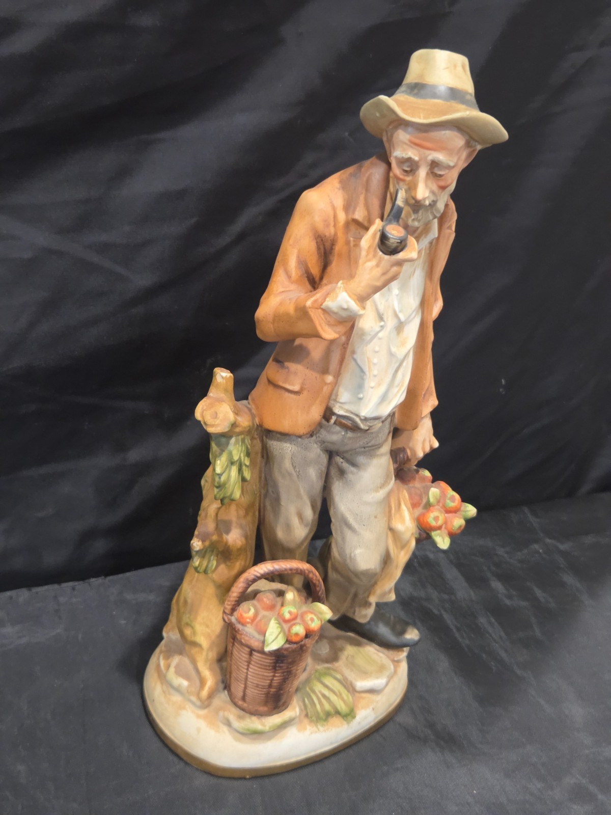 Vintage Pair of Homco Farmers Harvest 13″ Porcelain Figures