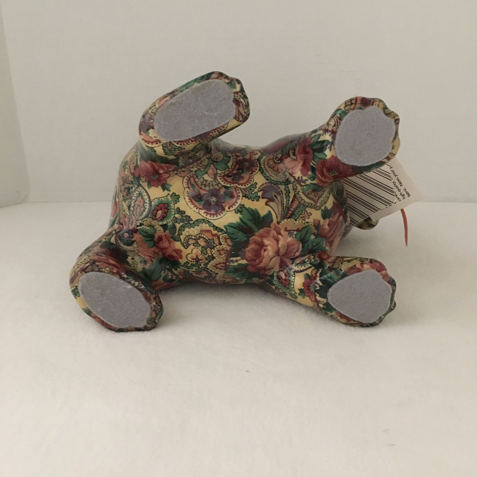 Porcelain Patchworks Puppy Dog Figurine Joan Baker Designs Floral Decoupage