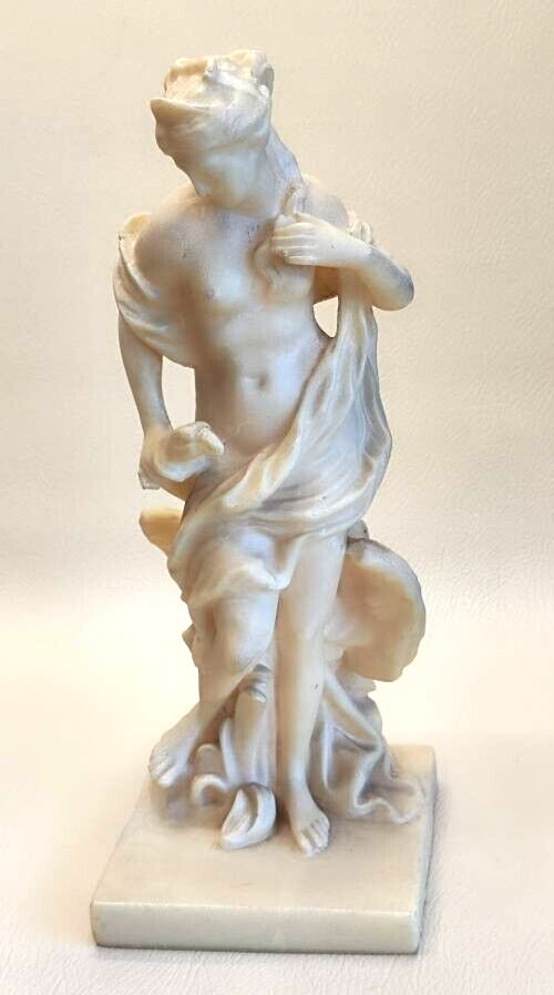 Lady girl with a swan bird USSR Russian resin figurine