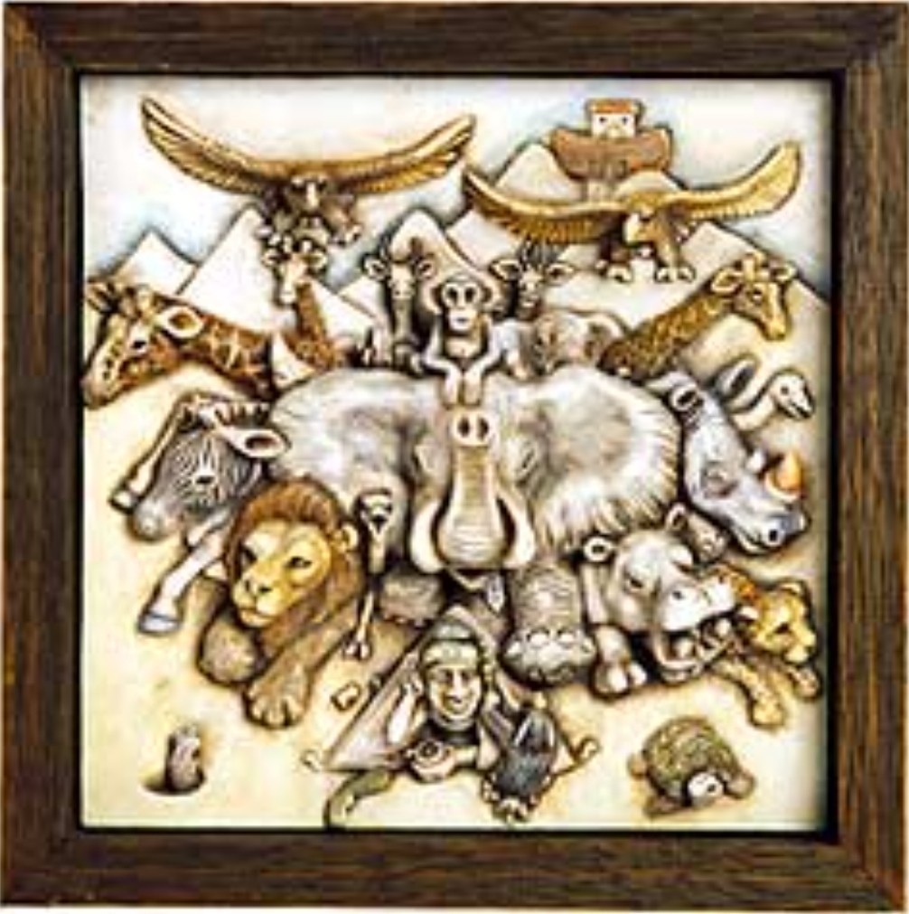 Harmony Kingdom Storm Brewing Picturesque 3-D Animals Tile By Peter Calvesbert