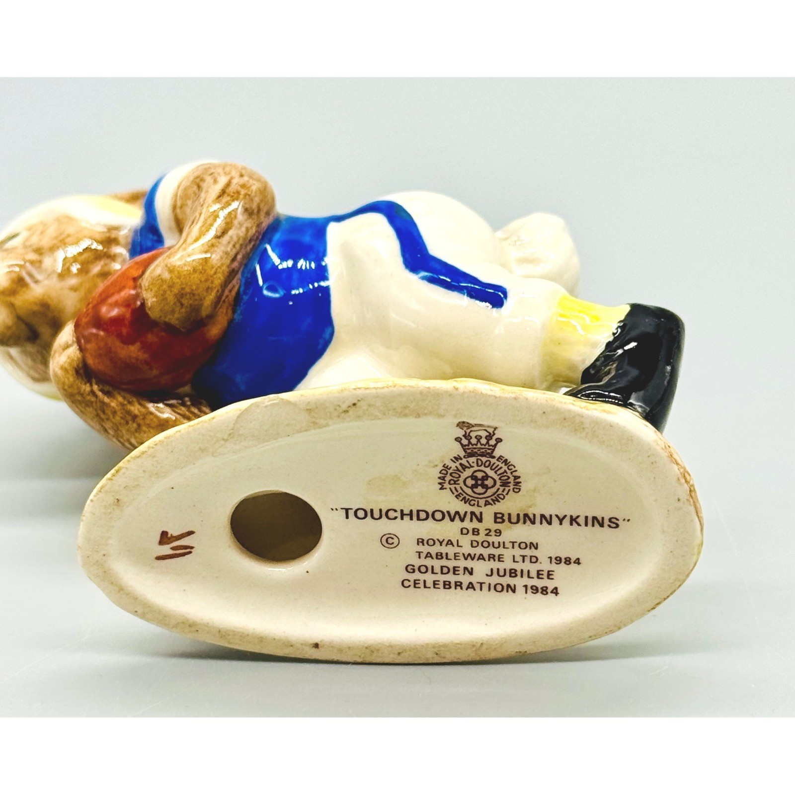 Royal Doulton Bunnykins Touchdown Jogging Rise and Shine Figurines Lot of 3