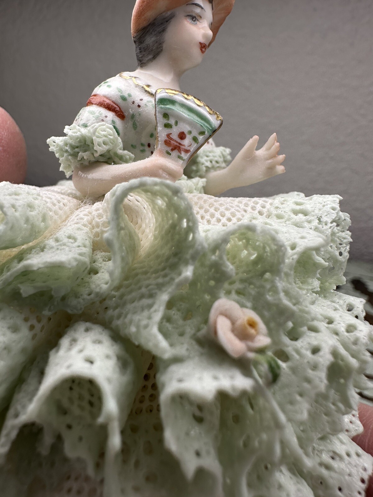 Muller volkstedt Irish Dresden Figurine Lydia ?”read”