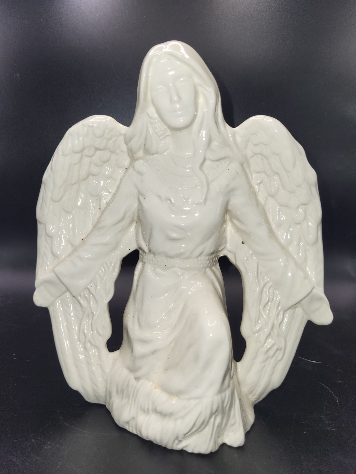 Kneeling Native Angel 8″ Ceramic Glazed Figurine