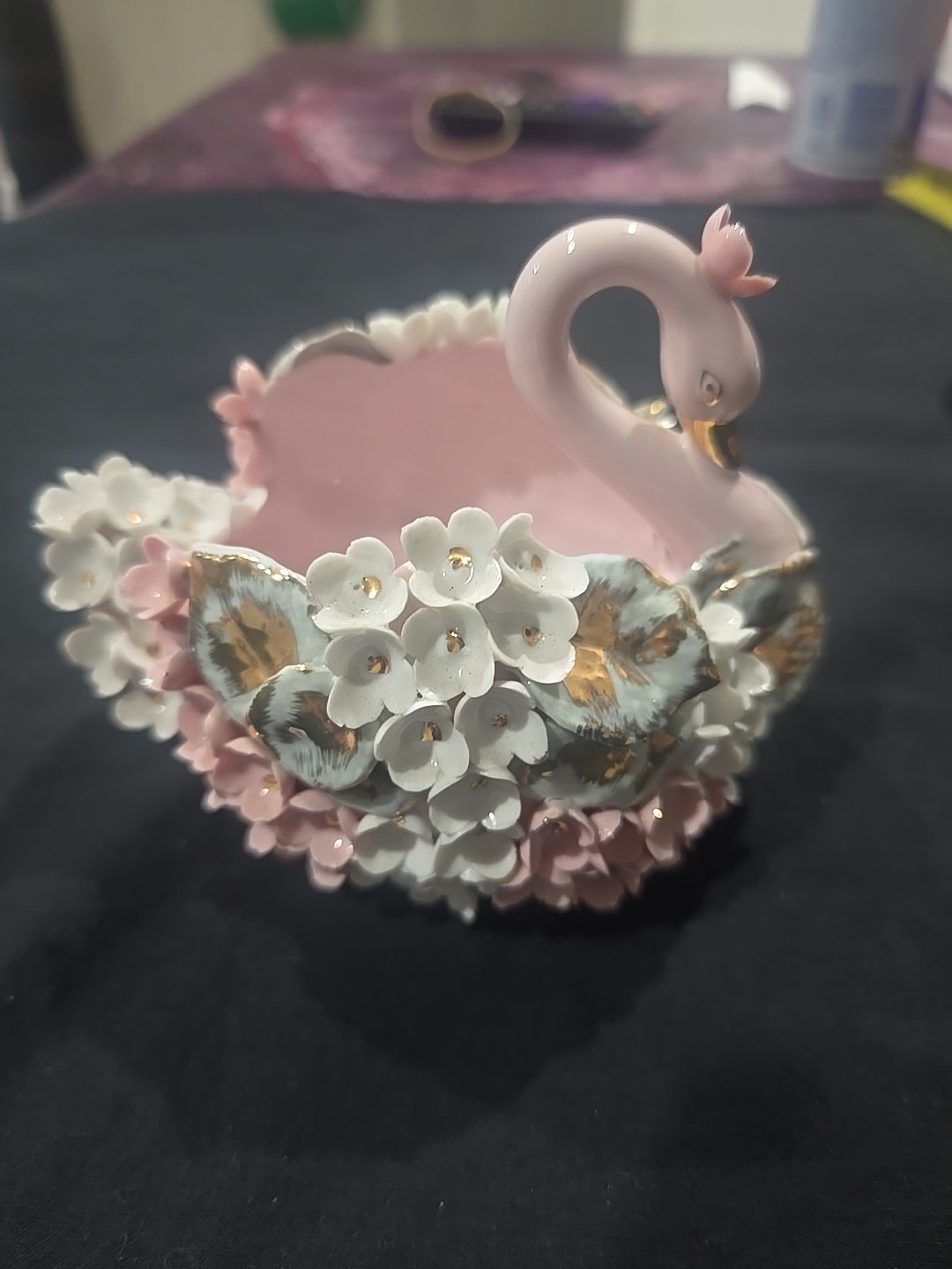 Vintage Elfinware Swan Lefton China Covered In Flower – K8055 Hand Painted