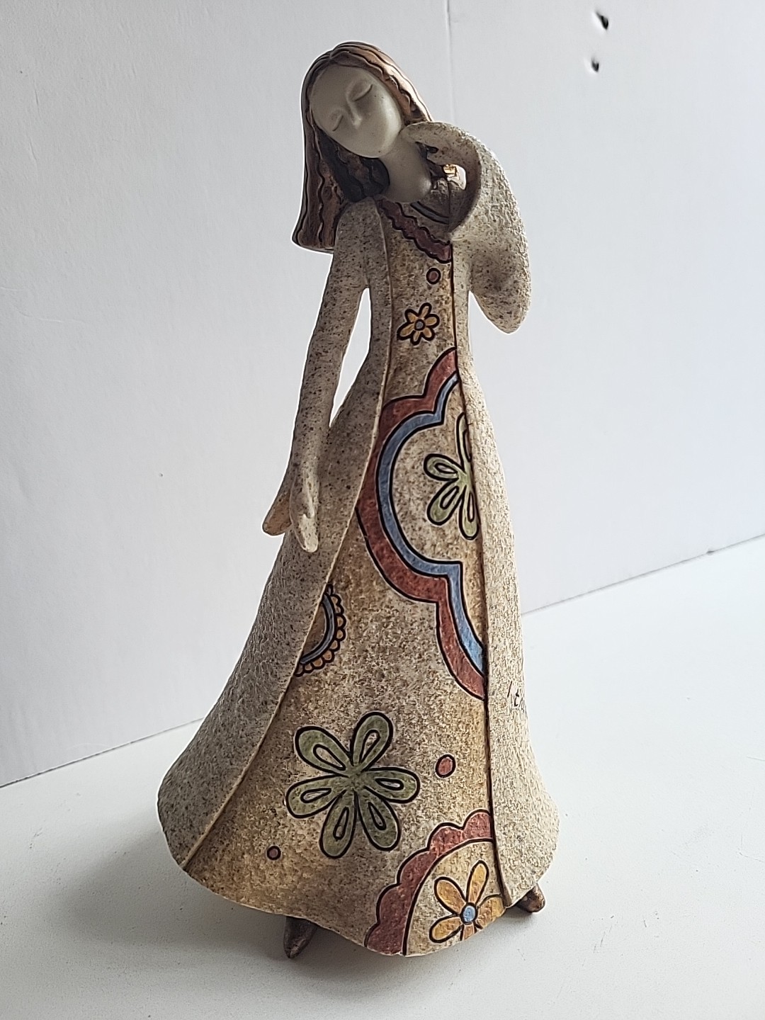 Natures Artstone by Carson Thinking Of You Girl Figurine Gold Hair Free Shipping