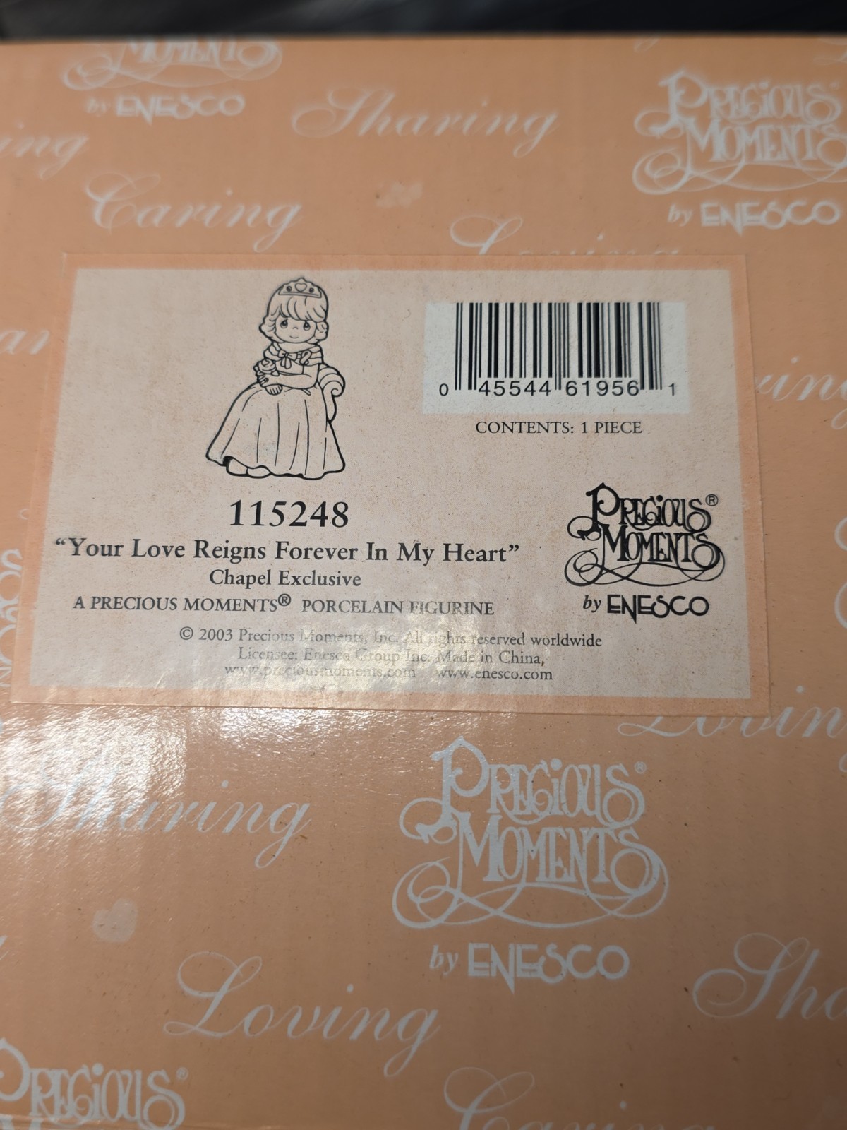Precious Moments 115248 Your Love Reigns Forever In My Heart Chapel Exclusive