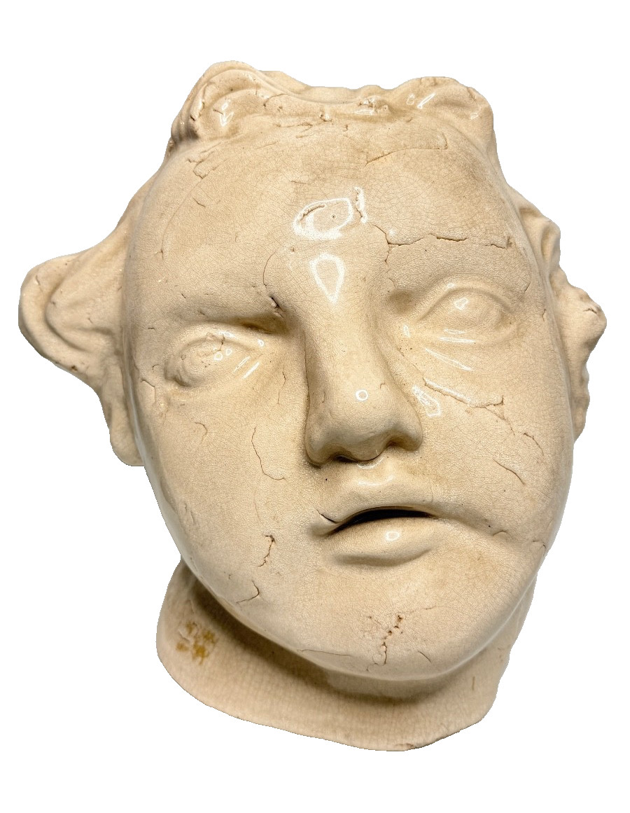 Renaissance-Style Ceramic Cherub Angel Head – Architectural Salvage – Life-Size