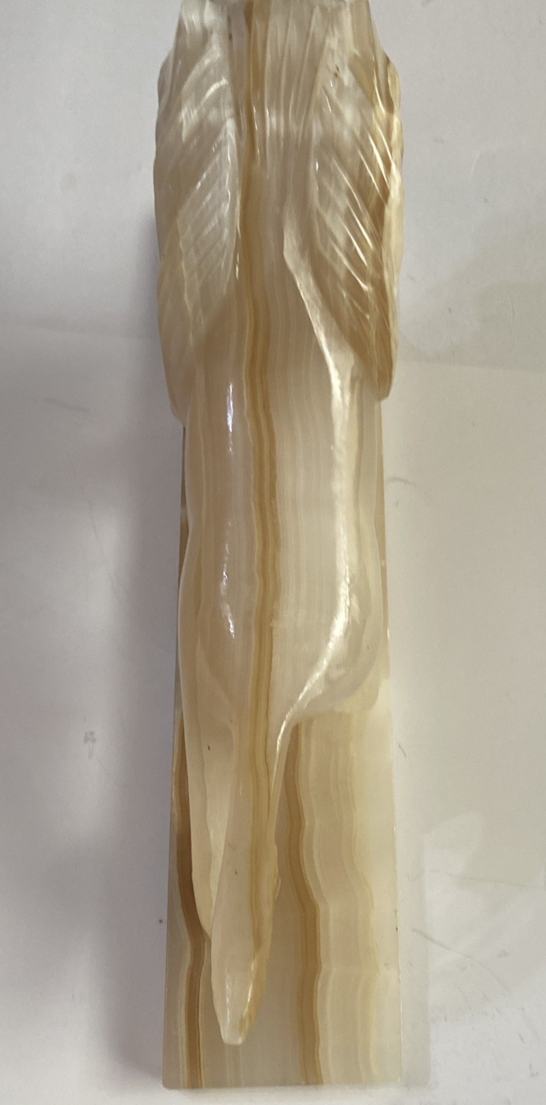Large Marble Onyx Lion Statue Figure Sculpture Hand Carved Impressive 13 Pounds