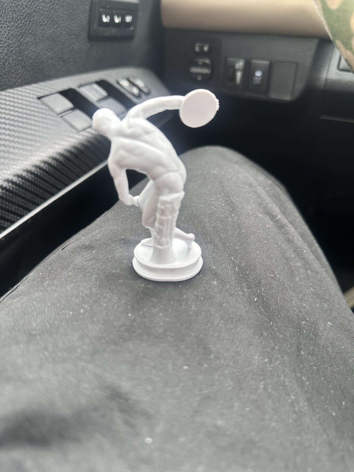 White Plastic Sports Athlete Figurine Sculpture Small Unisex Decor