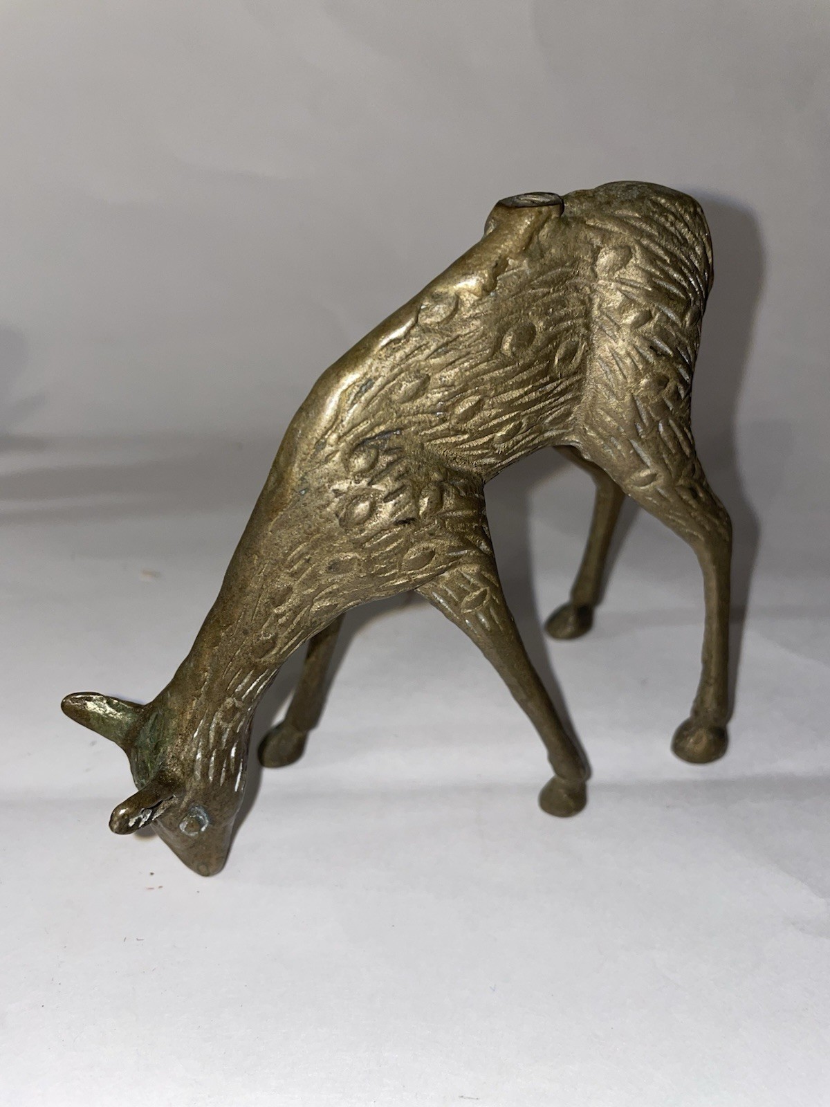 Vintage Brass Fawn Deer 4.5 x 5 Inch
