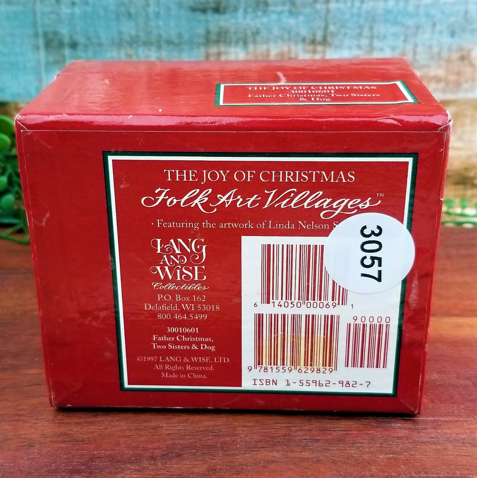 Lang & Wise Folk Villages Joy of Christmas Father Xmas Children Labrador Dog NOS