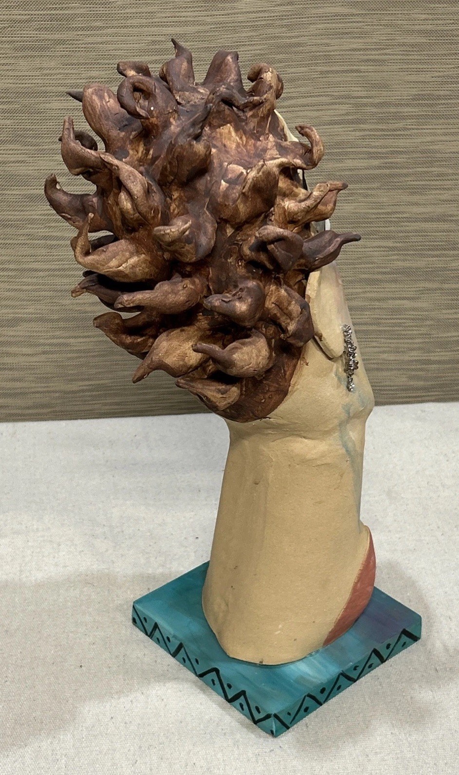 Whimsical Abstract Bust Sculpture – Eclectic Artistic Expression – Artist Signed