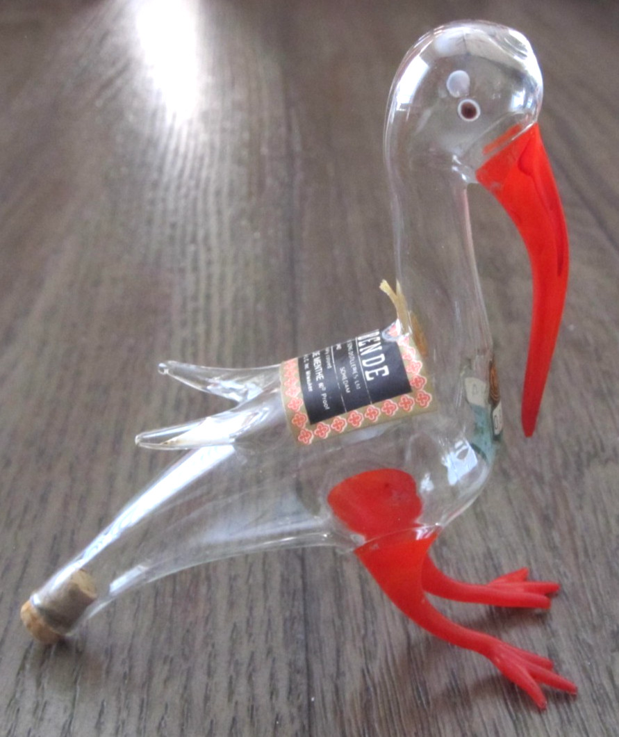 Rynbende Hand Blown Glass Animal Pelican Nautical Figurine Decanter Box EMPTY
