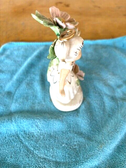 Vintage Geo Z Lefton Flower of the Month OCTOBER ANGEL Figurine #985 EUC
