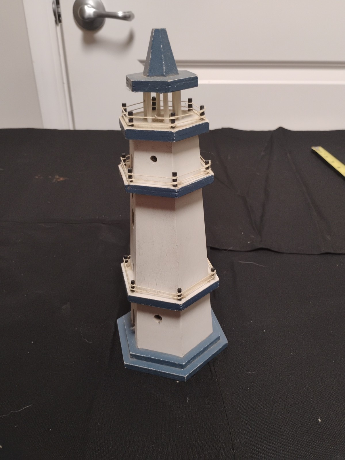 10.5 In Tall Lighthouse Decorative Figurine/Wooden/ Made In China