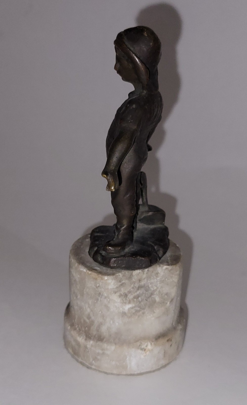 2 Vintage Bronze Boy Figurines on Marble Bases – Hans Keck?
