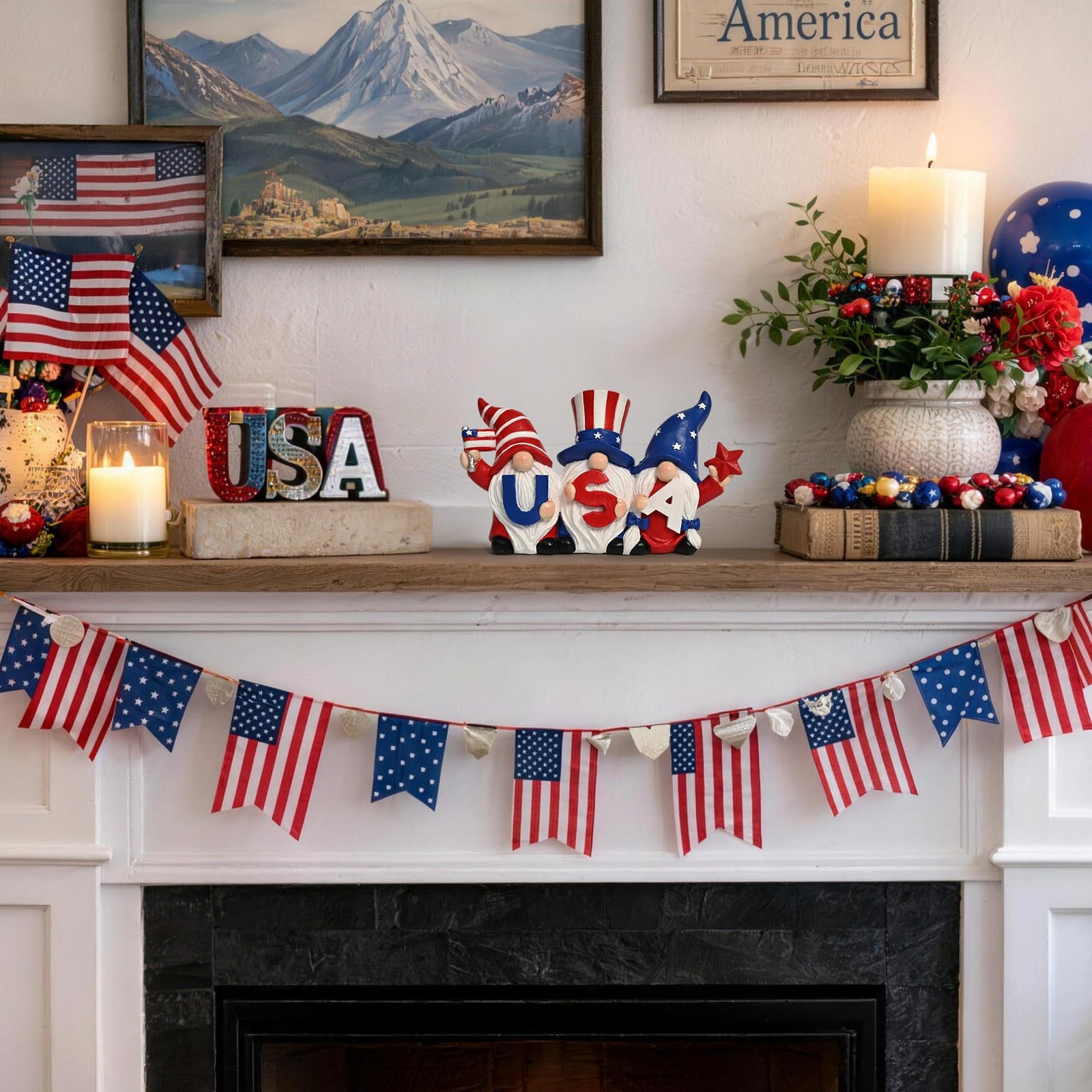 4th of July Decorations Outdoor Gnomes for Memorial Day Decorations 4“, Garde…