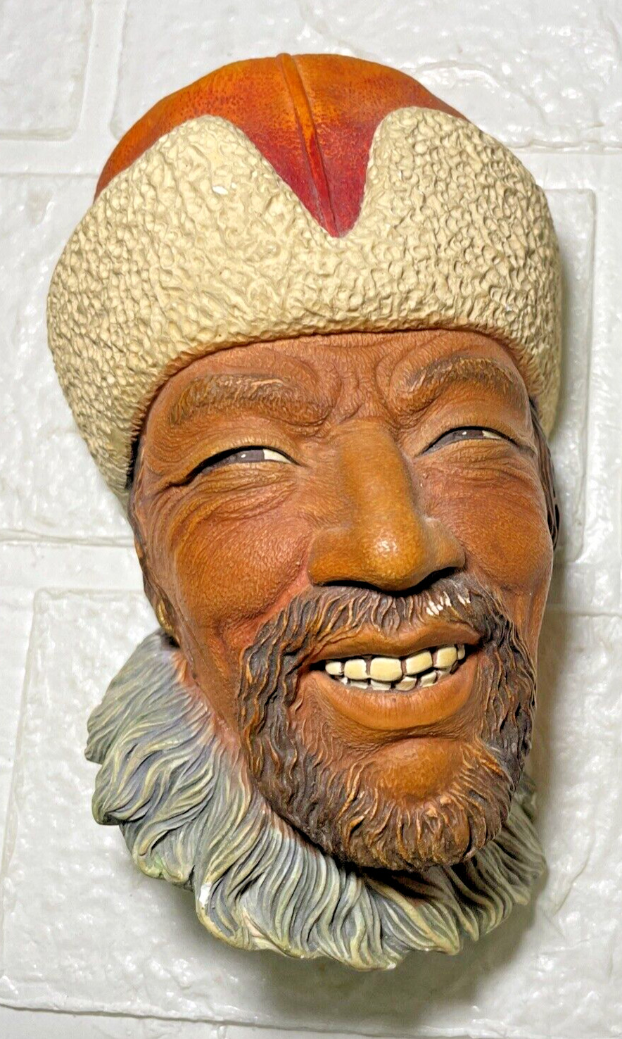 Vintage Chalk ware Head Himalayan 1966 – Made in Italy – Excellent Condition