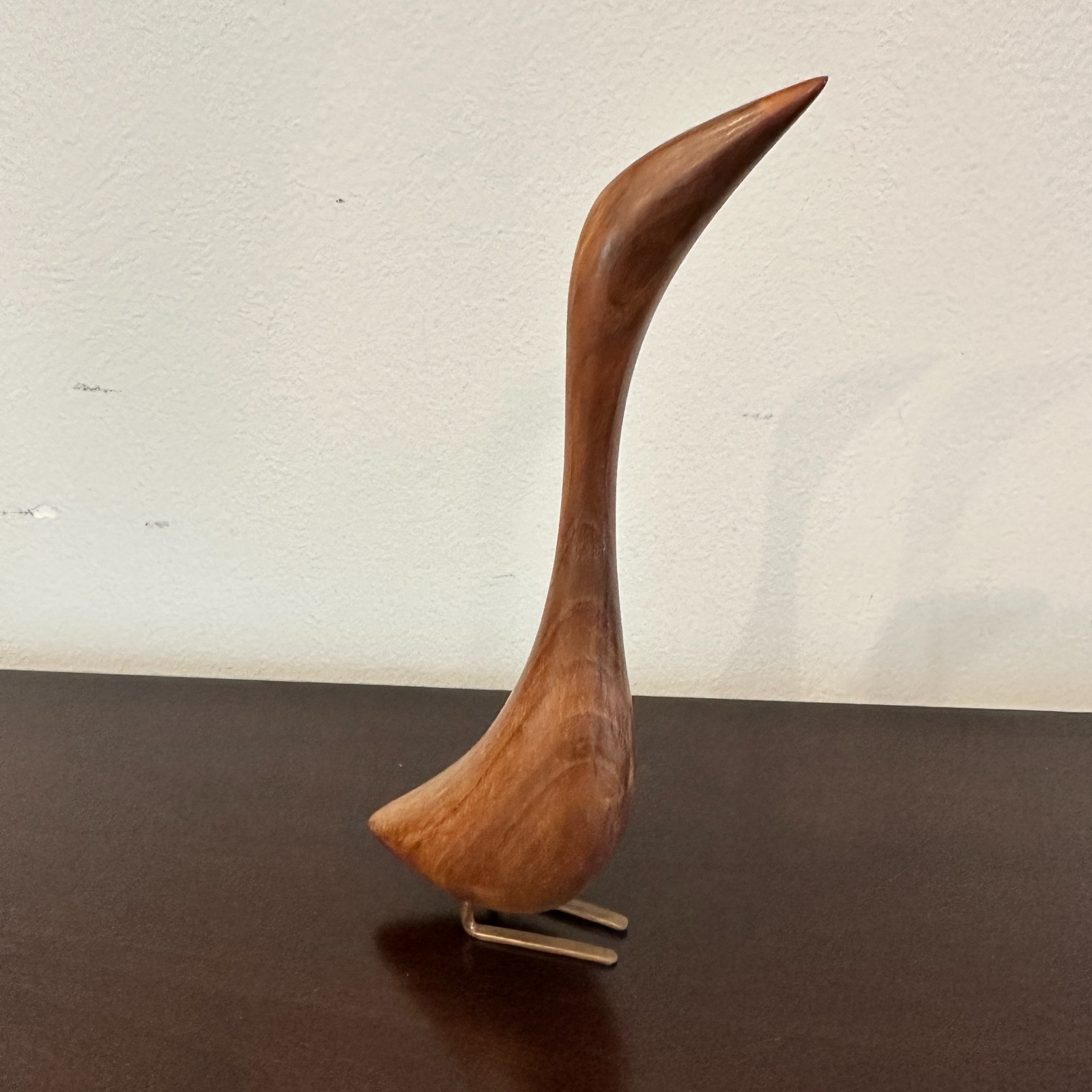 VTG Danish Modern 8″ Carved Wood BIRD Art Sculpture MCM