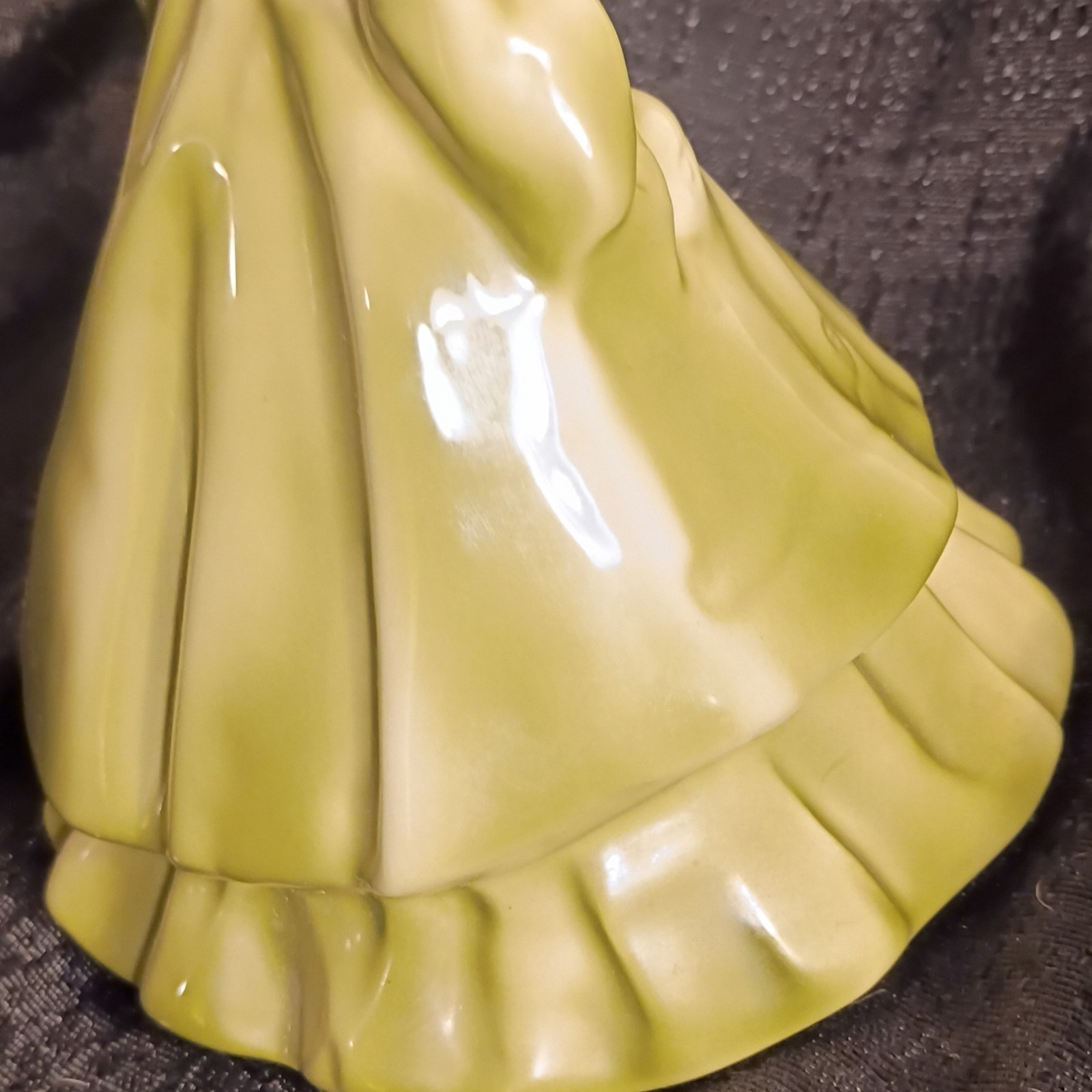 Florence Ceramics Lady Figurine L. Evans Signed 1959 Green Dress 6in