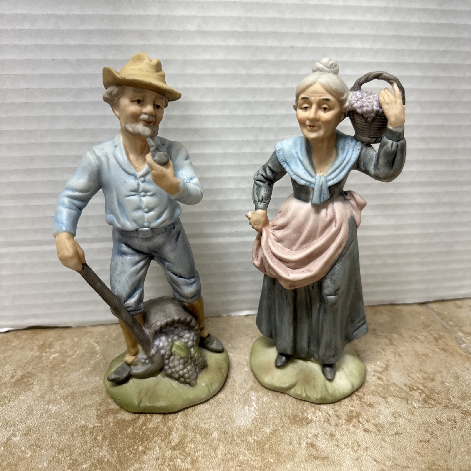 Old Man And Woman Figurine Set 6” Tall