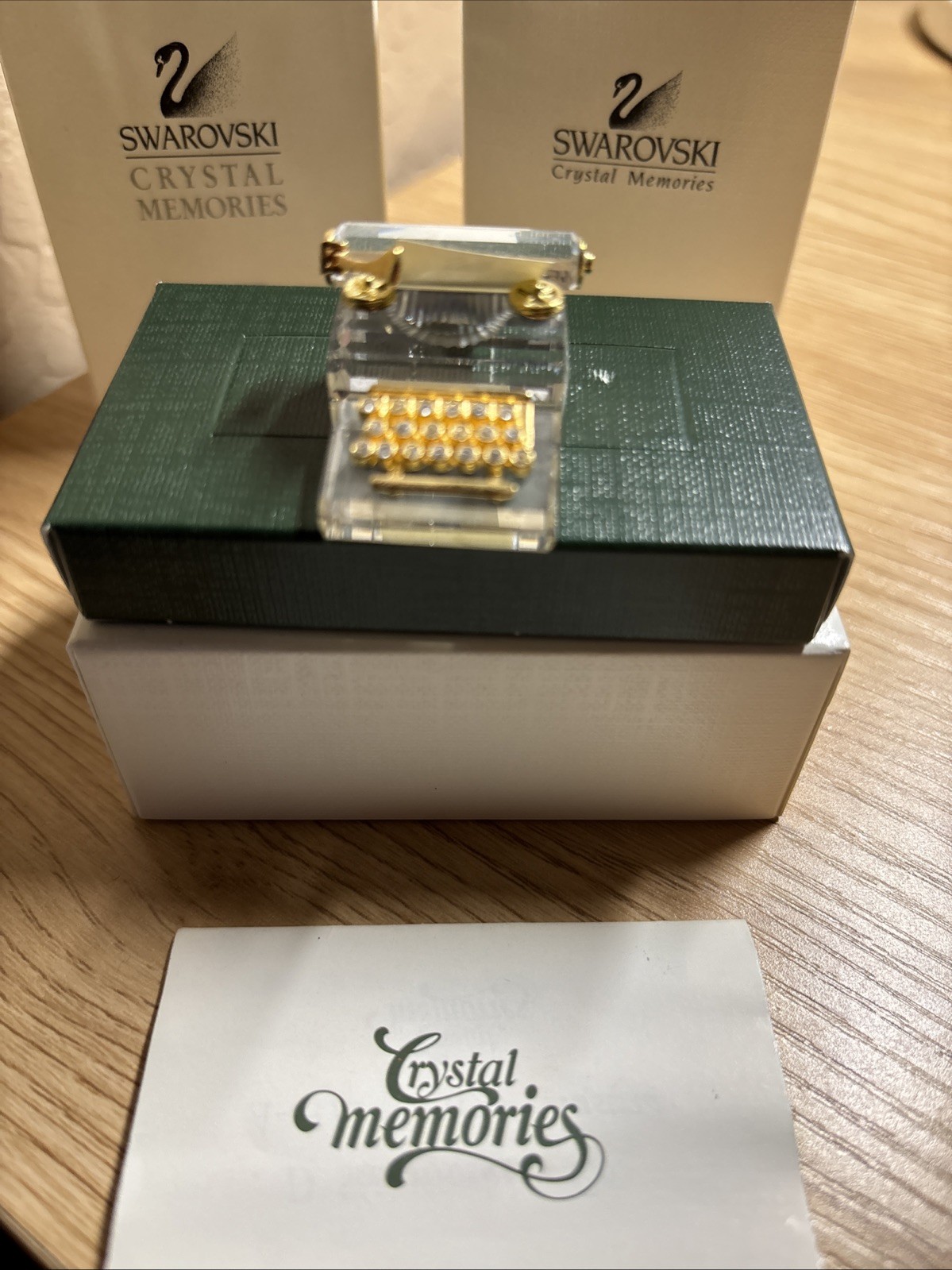 Vtg~Swarovski~Crystal Memories Classics~Mini Typewriter~IOB