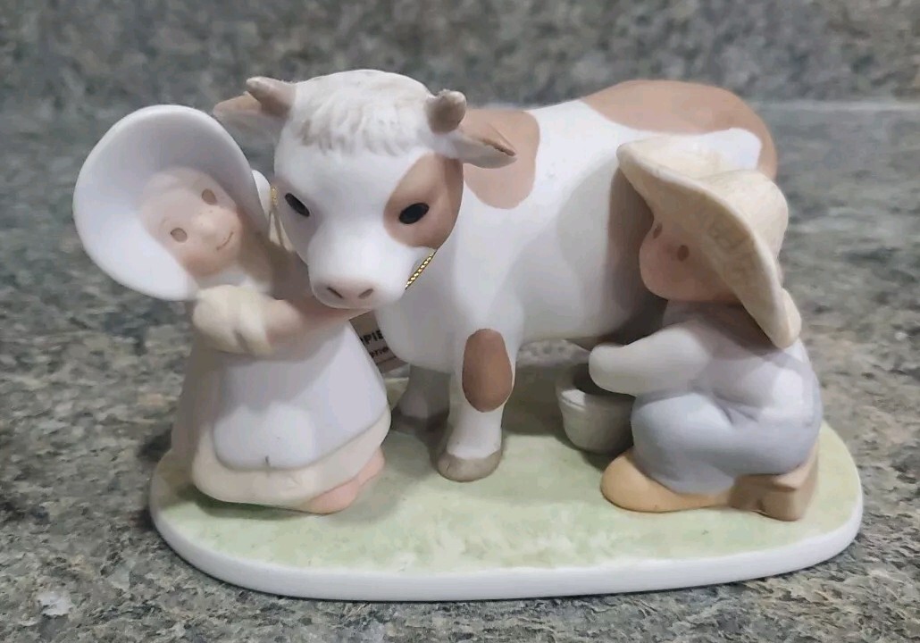Masterpiece Homco Home Interiors Figurine Circle Of Friends Milking Time 1995