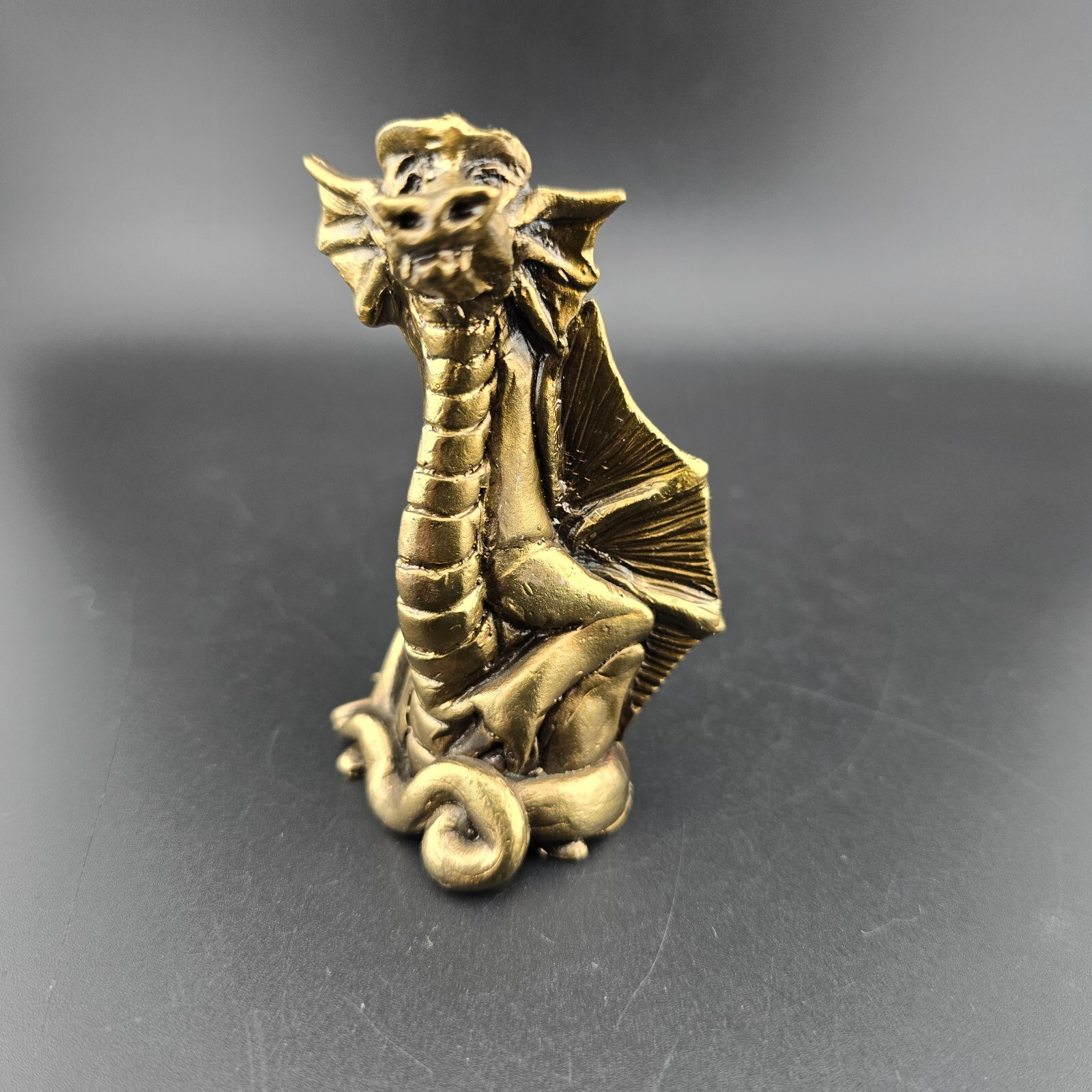 Vintage Brass Metal Dragon Chinese Mythological Figure Handmade