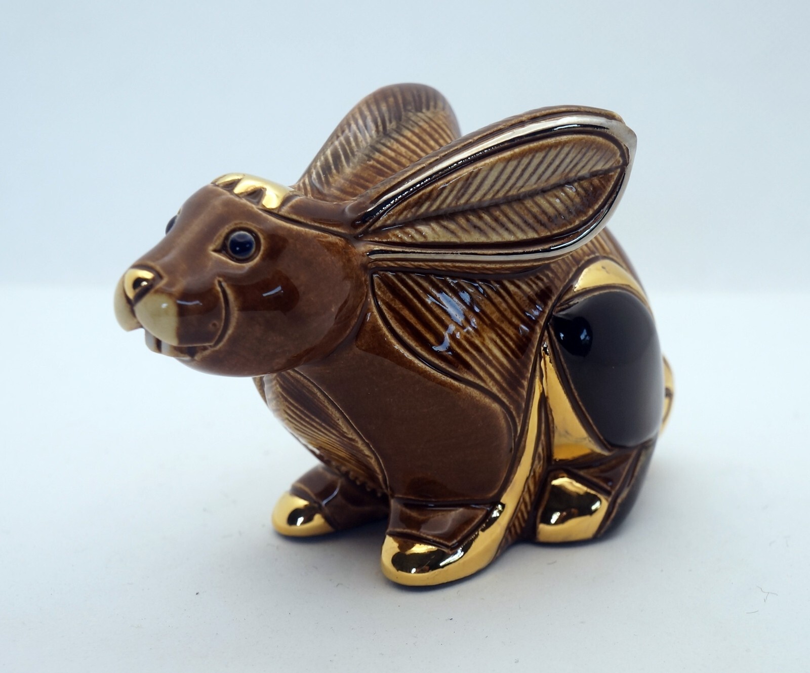 New De Rosa Rinconada Figurine Cute Hare Rabbit Gold Enamel DeRosa